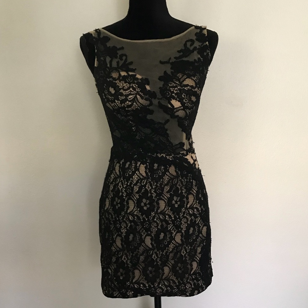 Jovani mini dress nude and black